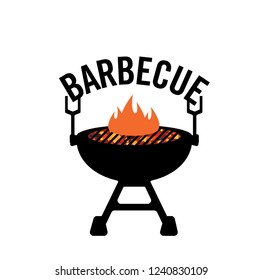 Barbecue Grill logo with flames vector
