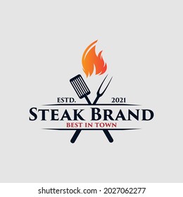 barbecue grill logo Premium Vector