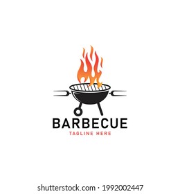 Logo de parrilla barbecue, ilustración vectorial