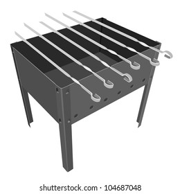  barbecue grill on a white background. Vector illustration.