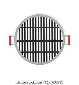 Barbecue grill on white background. Vector illustration in trendy flat style. EPS 10.