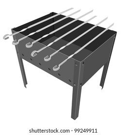  barbecue grill on a white background. Vector illustration.