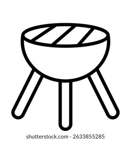  Barbecue Grill Outline bold Vector Icon which can be easily modified or Edited 
  