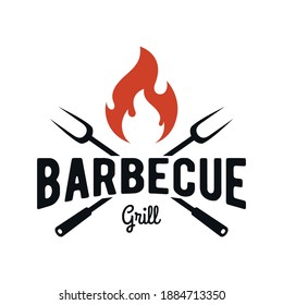 barbecue grill party logo design