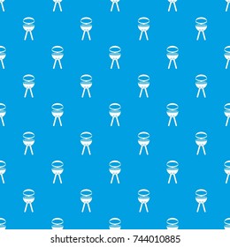 Barbecue grill pattern repeat seamless in blue color for any design. Vector geometric illustration
