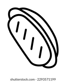 Barbecue and grill related symbols flat line icon. Outline sign for mobile concept and web design, store
