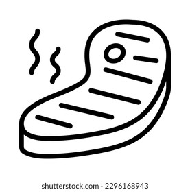 Barbecue and grill related symbols flat line icon. Outline sign for mobile concept and web design, store