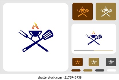 Barbecue and grill restaurant logo design