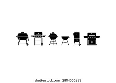 Barbecue Grill Silhouette Vector Set
