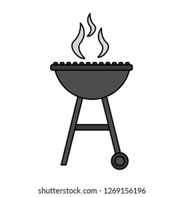 barbecue grill smoke hot white background