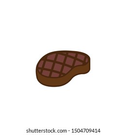 Barbecue grill steak  meat vector icon