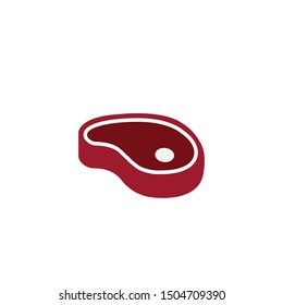 Barbecue Grill Steak Raw Meat Vector Icon