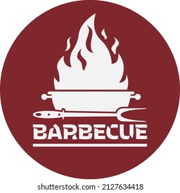 símbolo de parrilla barbacoa, parrilla con llamas, ilustración vectorial