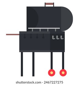 Barbecue grill vector cartoon illustration isolated on a white background.