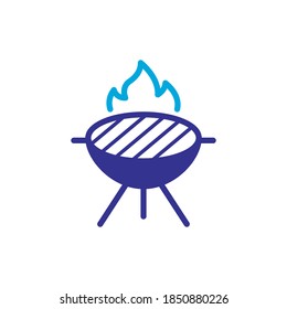 Barbecue Grill vector, icon, color style design