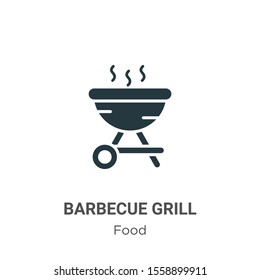 Barbecue grill vector icon on white background. Flat vector barbecue grill icon symbol sign from modern food collection for mobile concept and web apps design.