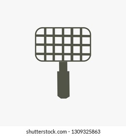 Barbecue grill vector icon/Grill simple solid icon.