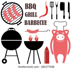 barbecue grill vector illustration