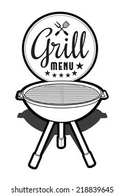 Barbecue grill vector illustration on white background