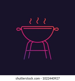 barbecue grill vector line icon