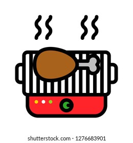 Barbecue grill vector, Barbecue related filled design editable stroke icon