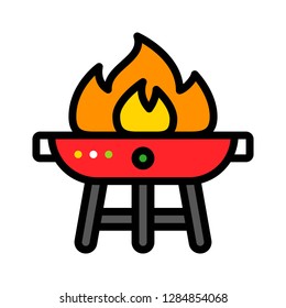 Barbecue grill vector, Barbecue related filled design editable stroke icon