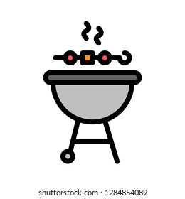 Barbecue grill vector, Barbecue related filled design editable stroke icon