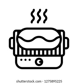 Barbecue grill vector, Barbecue related line design editable stroke icon