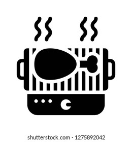 Barbecue grill vector, Barbecue related solid design icon