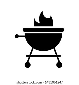 Barbecue grill vector, Summer Holiday related solid style icon