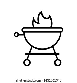 Barbecue grill vector, Summer Holiday related line style icon