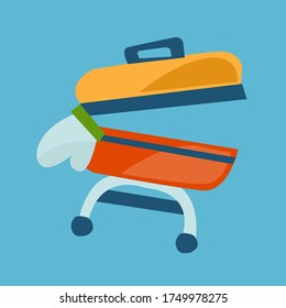 parrilla barbacoa vector, herramienta, equipo, barbacoa.