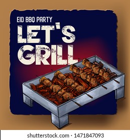 Barbecue griller tikka poster menu template 