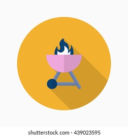 Barbecue grills icon, Vector flat long shadow design. EPS10