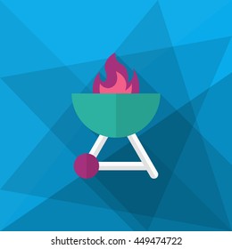 Barbecue grills icon, Vector flat long shadow design. EPS10