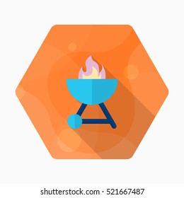 Barbecue grills icon, Vector flat long shadow design. EPS10