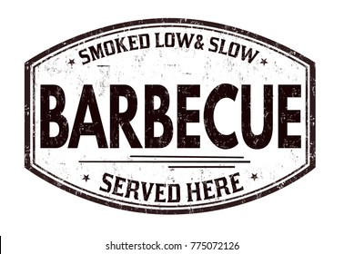 Barbecue grunge rubber stamp on white background, vector illustration