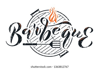 Barbecue hand drawn lettering 