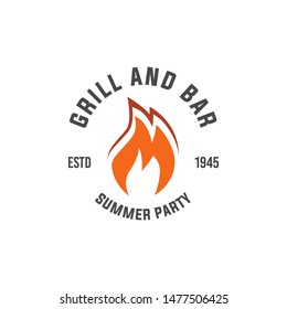 Barbecue house logo template. BBQ, barbecue, grill and bar logo, label, badge