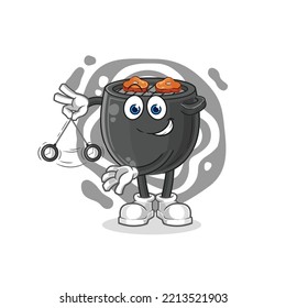 the barbecue hypnotizing cartoon. cartoon mascot vector