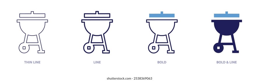 Barbecue icon in 4 different styles. Thin Line, Line, Bold, and Bold Line. Duotone style. Editable stroke.