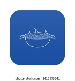 Barbecue icon blue vector isolated on white background