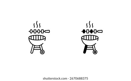 Diseño de icono de barbacoa con fondo blanco