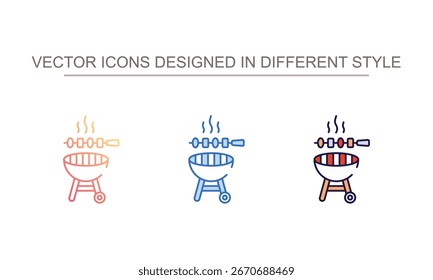 Design de ícone de churrasco com ilustração de estoque de fundo branco