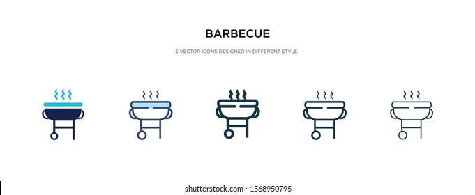 barbecue icon in different style vector illustration. two colored and black barbecue vector icons designed in filled, outline, line and stroke style can be used for web, mobile, ui