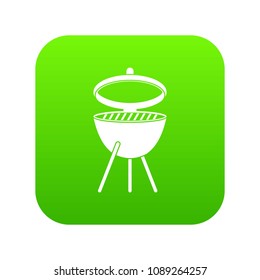 Barbecue icon digital green for any design isolated on white vector illustration