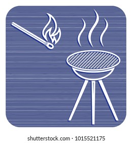 The barbecue icon. Flat Vector illustration

