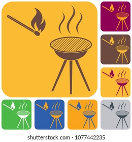 The barbecue icon. Flat Vector illustration
