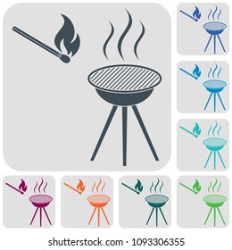 The barbecue icon. Flat Vector illustration