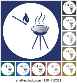The barbecue icon. Flat Vector illustration